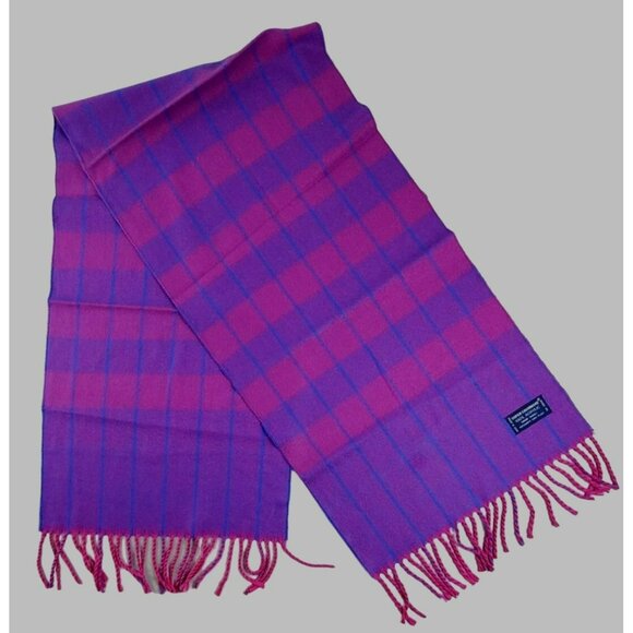Womens Soft Neck Scarf Blue Purple Pink Striped Fringed JH1420 - Picture 1 of 4